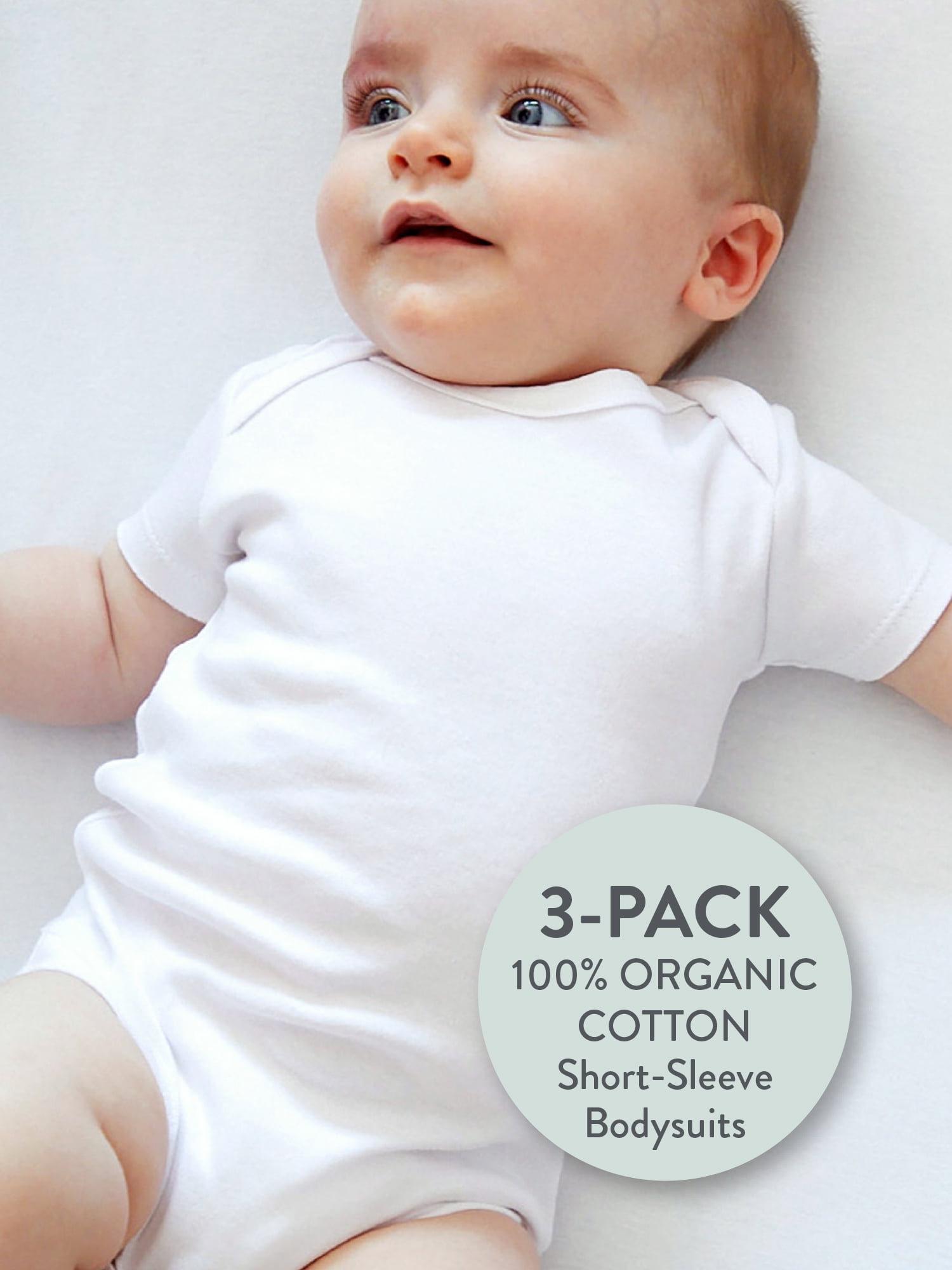 Honest Baby Clothing Baby Boy or Girl Gender Neutral Organic Cotton Short Sleeve Bodysuits, 3 Pack (Preemie-24 Months)