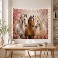 thumbnail image 5 of Horses Among Cherry Blossoms, Serene Dreamy Painterly for Nature Lovers, Wildlife Wall Art, Housewarming Gift Tapestry Wall Hanging for Bedroom, Living Room, 5 of 7