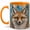 Orange, variant on Jeweled Fox Coffee Mug, Woodland Fox Mug, Ceramic 11 oz