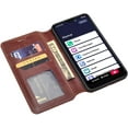 thumbnail image 5 of Case for Jitterbug Smart 3 / Lively Smart Leather Flip Pouch Wallet Phone Case Cover Folio Holster [Kickstand] for Girls Women - Brown, 5 of 5