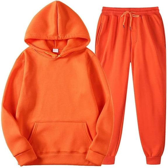 Sweat Suits Men Tracksuits 2 Piece Sets Athletic Jogging Suits Casual Outfits for Men Orange L