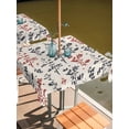 thumbnail image 2 of Outdoor Tablecloth with Umbrella Hole for Patio/Picnic/Party/Camping, Grey Red Botanical Waterproof Table Cloth Square Cover Washable, Rustic Country Spring Floral Summer Leaf (60"x 60"), 2 of 8