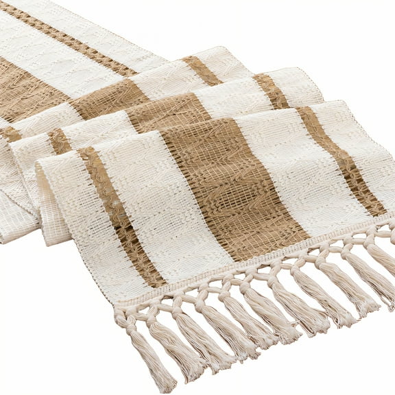 AUQ Table Runner,Delicate Hand Feel Table Runners,Cotton Linen Material Farmhouse Table Runner,Style1,30*200cm