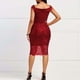 thumbnail image 5 of Vestido de encaje con hombros descubiertos para mujer Vestido de noche ahuecado Vestidos de fiesta Abanopi borgoña/XX-grande, 5 of 6