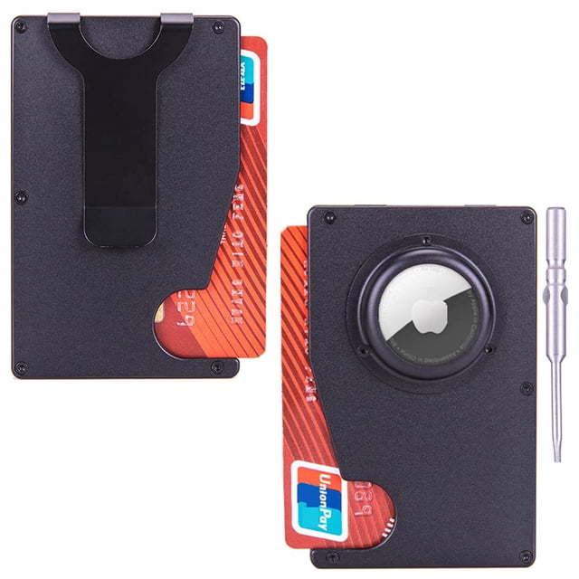 AirTag Men's Ultra-thin Metal Wallet Simple Front Pocket Credit Card Holder RFID Blocking Wallet Rfid Wallet Men's Gift