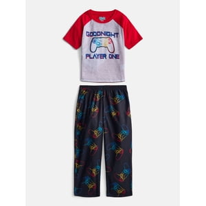 Wonder Nation Boys Short Sleeve Graphic Tee Pajama Set