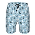 thumbnail image 4 of Yiaed Black White Gray Rabbit Print Men's Swim Trunks with Lining Quick Dry Sports Shorts Beach Shorts Boardshorts-Medium, 4 of 5