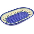 thumbnail image 1 of Polish Pottery 12¾-inch Platter (Spring Flowers Theme) Hand Painted in Boleslawiec, Poland + Certificate of Authenticity, 1 of 6