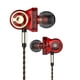 thumbnail image 2 of QKZ Auriculares estéreo Auriculares con cable Auriculares intrauditivos Control de cables Cable trenzado Auriculares con micrófono, Rojo Inevent EL000235-03B, 2 of 7