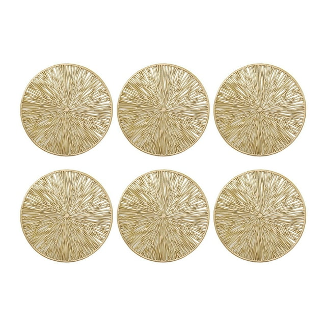 Posavasos de PVC reutilizables resistentes al calor para decoración del hogar, 6 unidades Oro