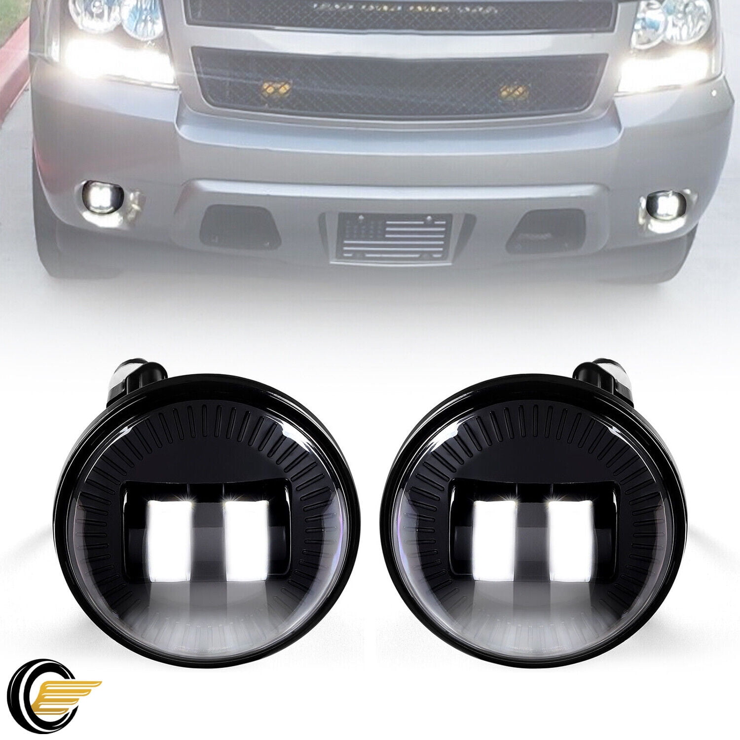 GlowShift 2007-2013 Chevrolet Silverado Duramax Tan Triple Gauge Package  with White Color DS2 Gauge Set