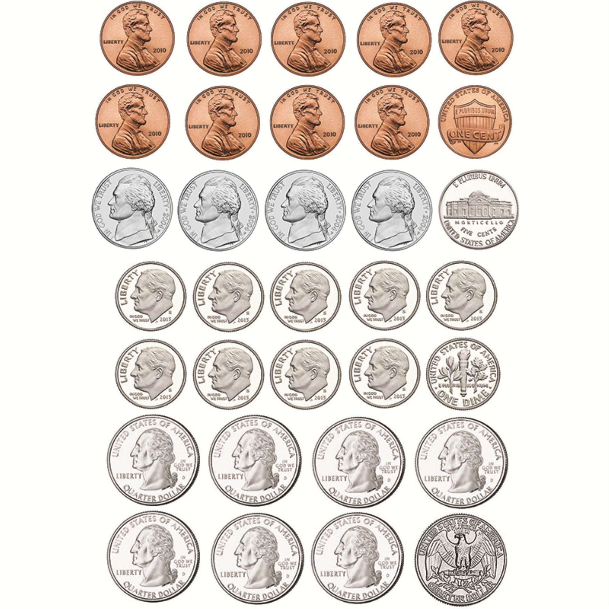 Math Die-Cut Magnets, U.S. Coins