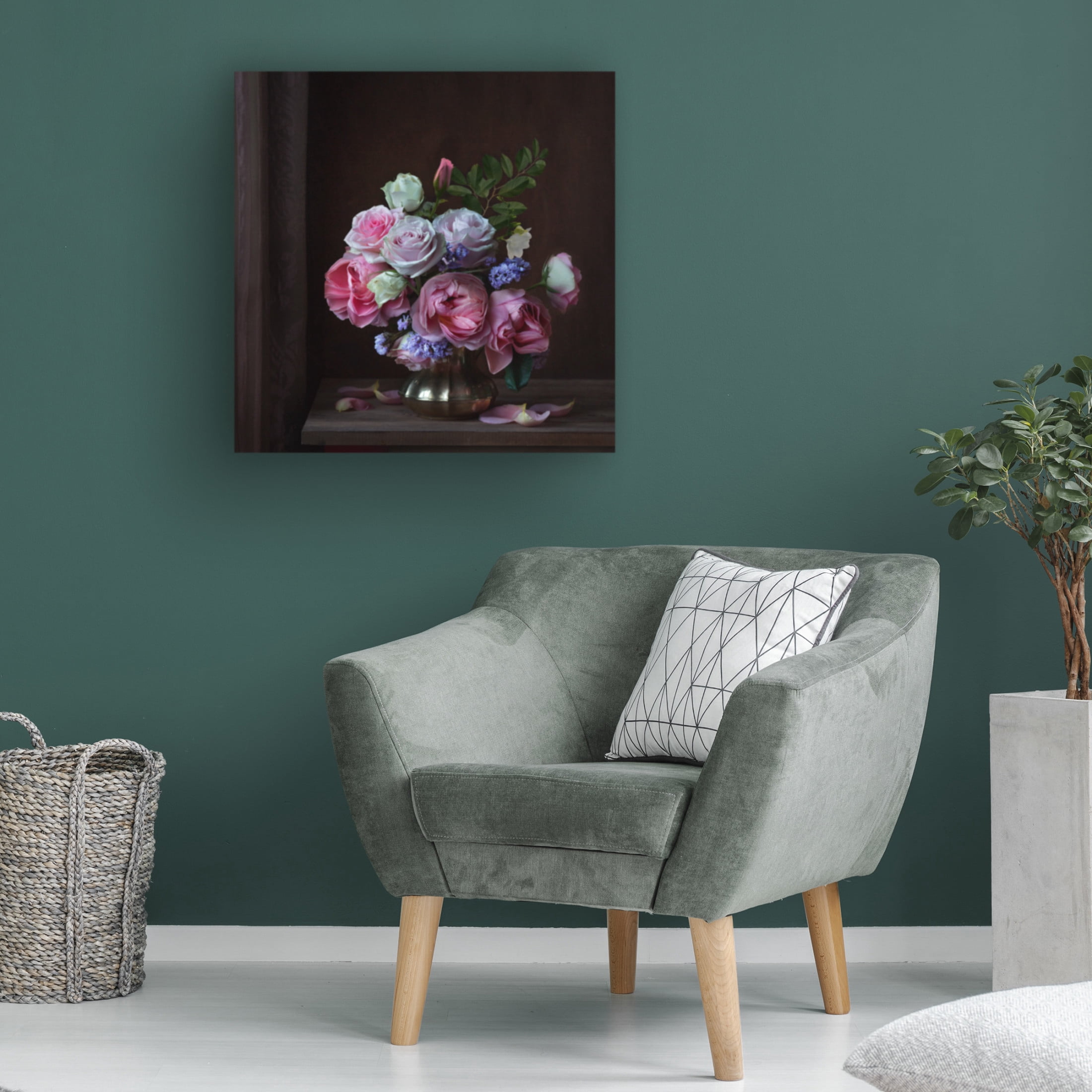 Canvas Wall Art - Alina Lankina 'Arranged Floral' Wall Art for Living Room, Bedroom, or Office Décor by Trademark Fine Art - 18 x 18 Inches