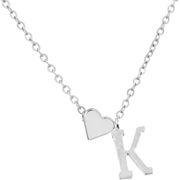 Clearance Gold Heart Initial Necklace for Women, Valentines Day Gifts for Women Heart Initial A-Z Necklace Pendant Birthday GiftK