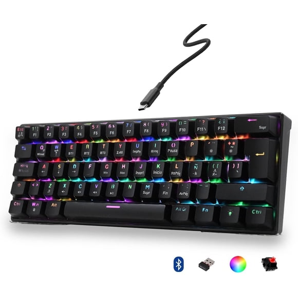 Teclado Mecánico Gamer 60 % Inalambrico Rgb Español Mubitech