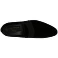 thumbnail image 4 of TO BOOT NEW YORK Mens Black Notched Padded Adam Derrick Park Avenue Almond Toe Block Heel Slip On Dress Loafers Shoes 11.5, 4 of 6