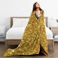 thumbnail image 5 of Kll Fleece Blanket Plush Throw Blanket Gold Glitter,Soft Fuzzy Cozy Flannel Blanket For Couch Sofa Bed.(80"X60"), 5 of 9