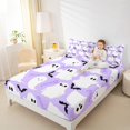 thumbnail image 4 of jejeloiu Halloween Ghost Bat Bed Sheets,Trick Or Treat King Sheets,Purple White Sheet Set For Children,Microfiber Bedroom Decor,4-Piece, 4 of 7