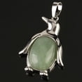 thumbnail image 1 of Collier Pendentif Pingouin Femme Pierre Naturelle Œil de Tigre Mignon Animal Homme, 1 of 6