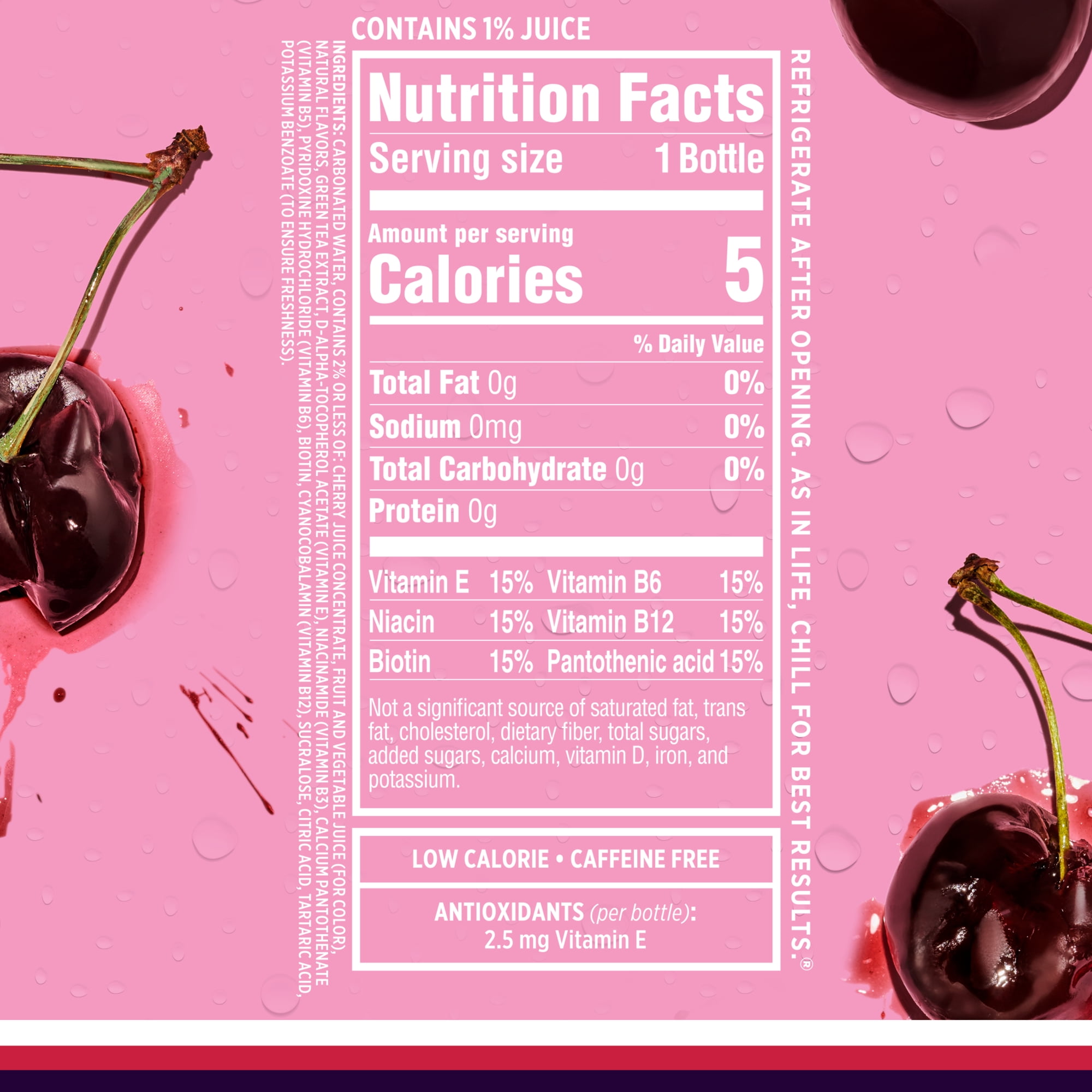 Sparkling Ice, Black Cherry Sparkling Water, 17 fl oz Bottles (Pack of 12)