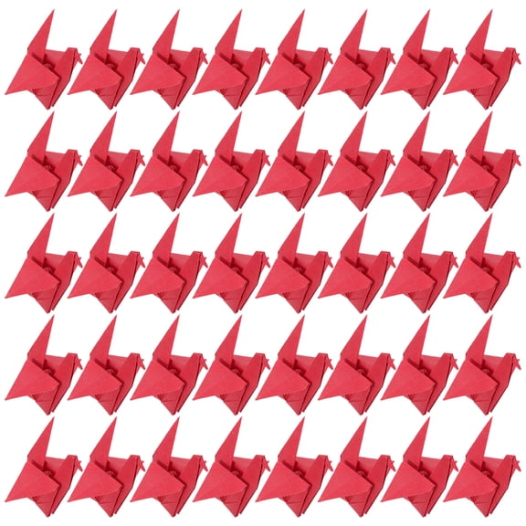 Mobestech 100Pcs Red Origami Crane Ornaments Lightweight Paper Decorations for Wedding and Celebration