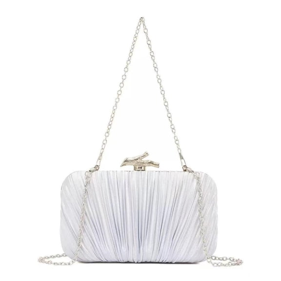 HGIEYS Clutch Purses for Women Evening Bag Pleated Clutch Bag with Chain for Wedding Party | with Chain