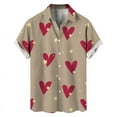 thumbnail image 3 of Camisetas de manga corta para hombre, con estampado 3D de amor, gráfico, camisas de botones para el día de San Valentín, blusa informal de verano para playa para hombre, 3 of 5
