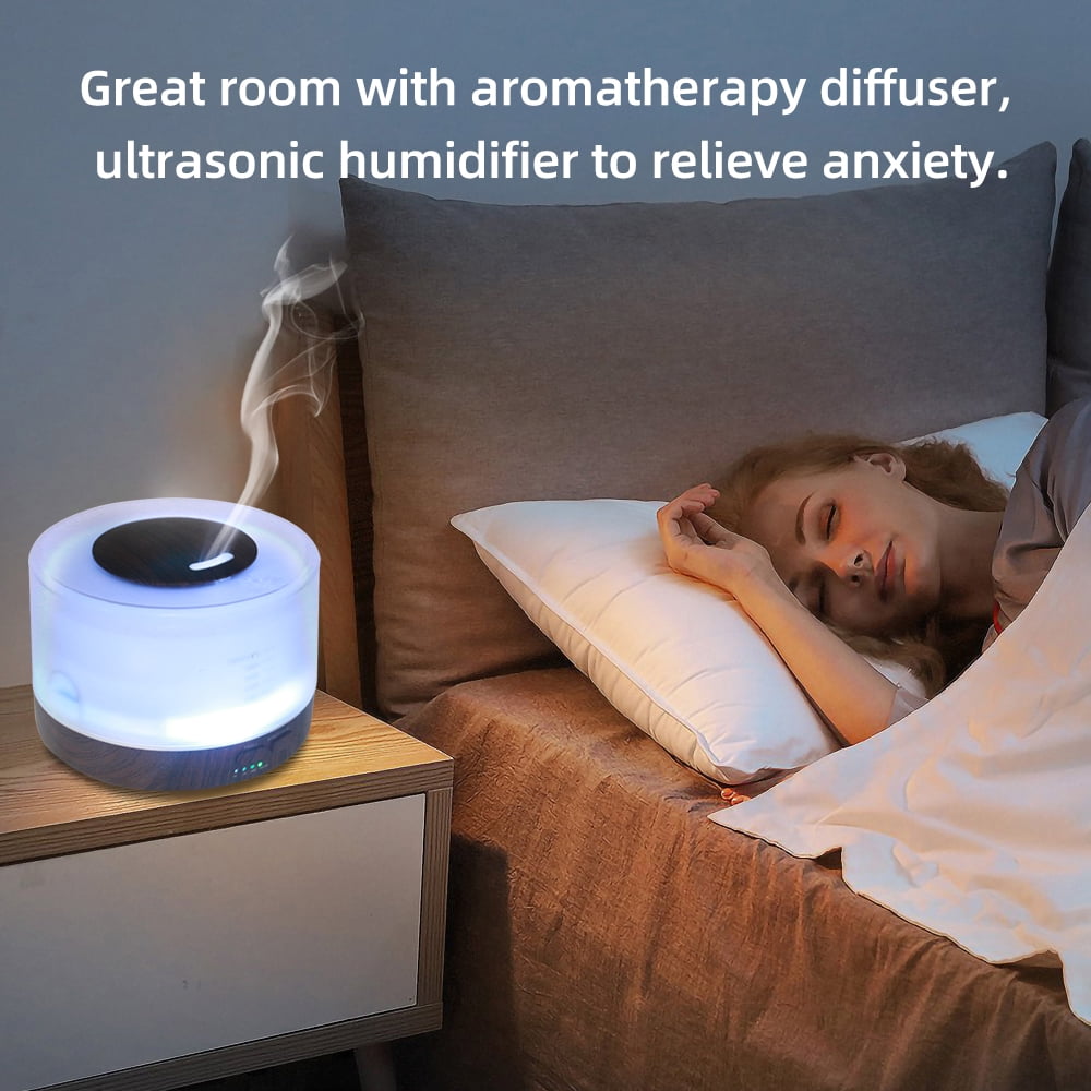 500ml Large Essential Oil Diffuser with Humidifier, Timer & 7 Color Lights, Includes 6 Fragrance Oils for Home, Office, Yoga, Aromatherapy Ultrasonic Diffuser