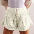 thumbnail image 4 of SnZhen Shorts for Women Trendy Women Fashion Elastic Waist Solid Color Casual Pants Wide Leg P Ants, 4 of 7