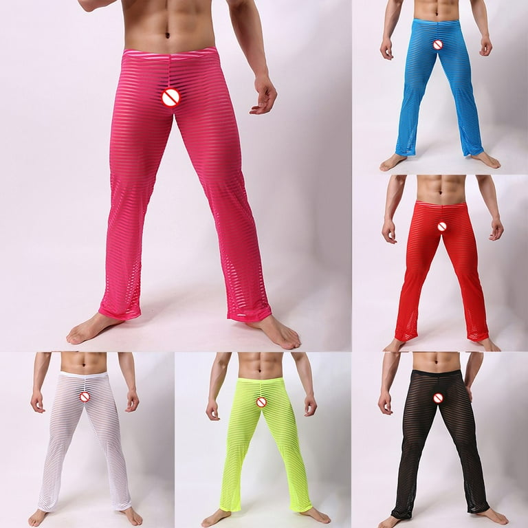 Men See Through Breathable Stripe Soft Pajamas Sleep Pants Trousers Homewear Walmart