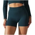 thumbnail image 1 of AherBiu Workout Shorts for Women Ribbed Yoga Bottoms Tights Stretch Athletic Compression Running Shorts, 1 of 6