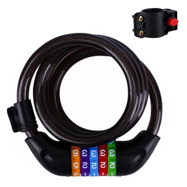 Candado para bicicleta, cable para candados para bicicleta Candado de cable para bicicleta con combinación reiniciable segura en espiral de 1,2 m con soporte de montaje, 14,1 cm de diámetro Zhivalor 222536-2