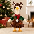 thumbnail image 5 of Aurorax Christmas Porch Goose Outfit 19 inch,Goose Clothes for Cement Goose Porch Goose 23"/17",Holiday Reindeer Hat Green Porch Goose Accessories for Yard Outdoor Garden, 5 of 8