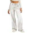 thumbnail image 4 of EYNMVR Womens Barrel Jeans Wide Leg Boyfriend Denim Pants Hop Vintage Baggy Jeans Cotton Mid-Low Elastic Waist Pants, 4 of 8