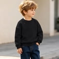 thumbnail image 4 of SELONE Kids Crewneck Sweatshirt Plain Long Sleeve Shirts Fleece Liner Ribbed Cuffs Pullover Comfywear Clothes 1-13Y, 4 of 9