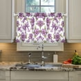 thumbnail image 2 of Wobogo Lavender Flowers Pattern Kitchen Curtains 2 Piece Set Farmhouse Country Style Light Filtering Small Window Drapes Suitable for Bathroom Laundry Room and RV 27x24in, 2 of 9