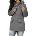thumbnail image 5 of Womens Waterproof Raincoat Lightweight Rain Jacket Hooded Windbreaker with Pockets for Outdoor Hiking, 5 of 6