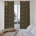 thumbnail image 3 of Brown Golden Floral Kitchen Curtain for Berdoom Living Room Cafe 72 Inch Length, Modern Abstract Spring Flowers Tiers Curtains Light Filtering Drapes Rod Pocket Window Treatment 2 Panels 52"Wx72"L, 3 of 8