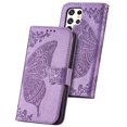 thumbnail image 2 of Samsung Galaxy S21 FE Wallet Case, Mantto Bling Butterfly Flower PU Leather Flip Phone Cover Credit Cards Slot Shockproof Protective Kickstand Case for Samsung Galaxy S21 FE, Lightpurple, 2 of 13