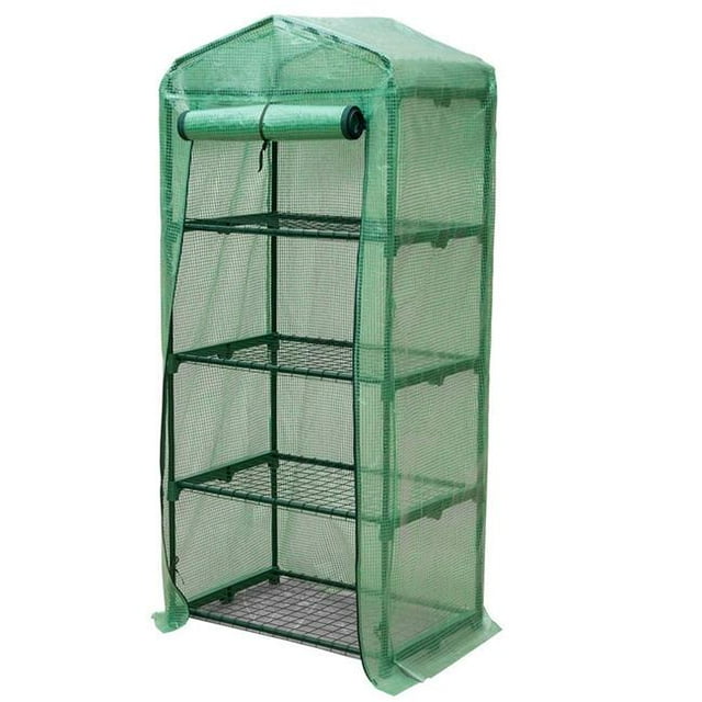 Serre Roulante Portable à 4 Niveaux avec Couverture Opaque