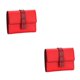 thumbnail image 2 of Monedero de cuero Minnieouse para mujer reemplazo de tres pliegues con cremallera tarjetero elegante carpeta de fotos billetera Notecase Rojo, 2 of 6