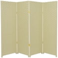 thumbnail image 5 of Legacy Decor Weave Design Fiber 4 Panel Room Divider, 68" Tall, Ivory Color, Freestanding, 5 of 5