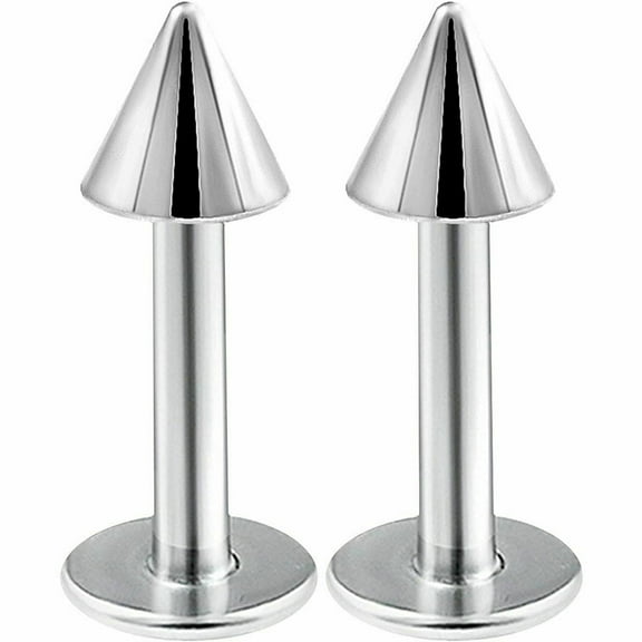 BodyJewelryOnline 2PC 16G Labret Lip Monroe Cartilage Tragus Helix Conch Piercing cone spike Unisex