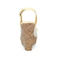 thumbnail image 2 of BLISSFUL STEP Women's Shoes Floral Lace Platform Peep Toe Wedge Heel Sandals Light Yellow 9, 2 of 7