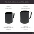 thumbnail image 4 of Jarra de leche de acero inoxidable de 350 ml, espumador de leche para crema de café con marca de medición y bolígrafo latte art, jarra de leche adecuada para capuchino barista, 4 of 5