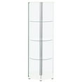 thumbnail image 5 of Zahavah 4-shelf Hexagonal Clear Glass Curio Cabinet White, 5 of 8