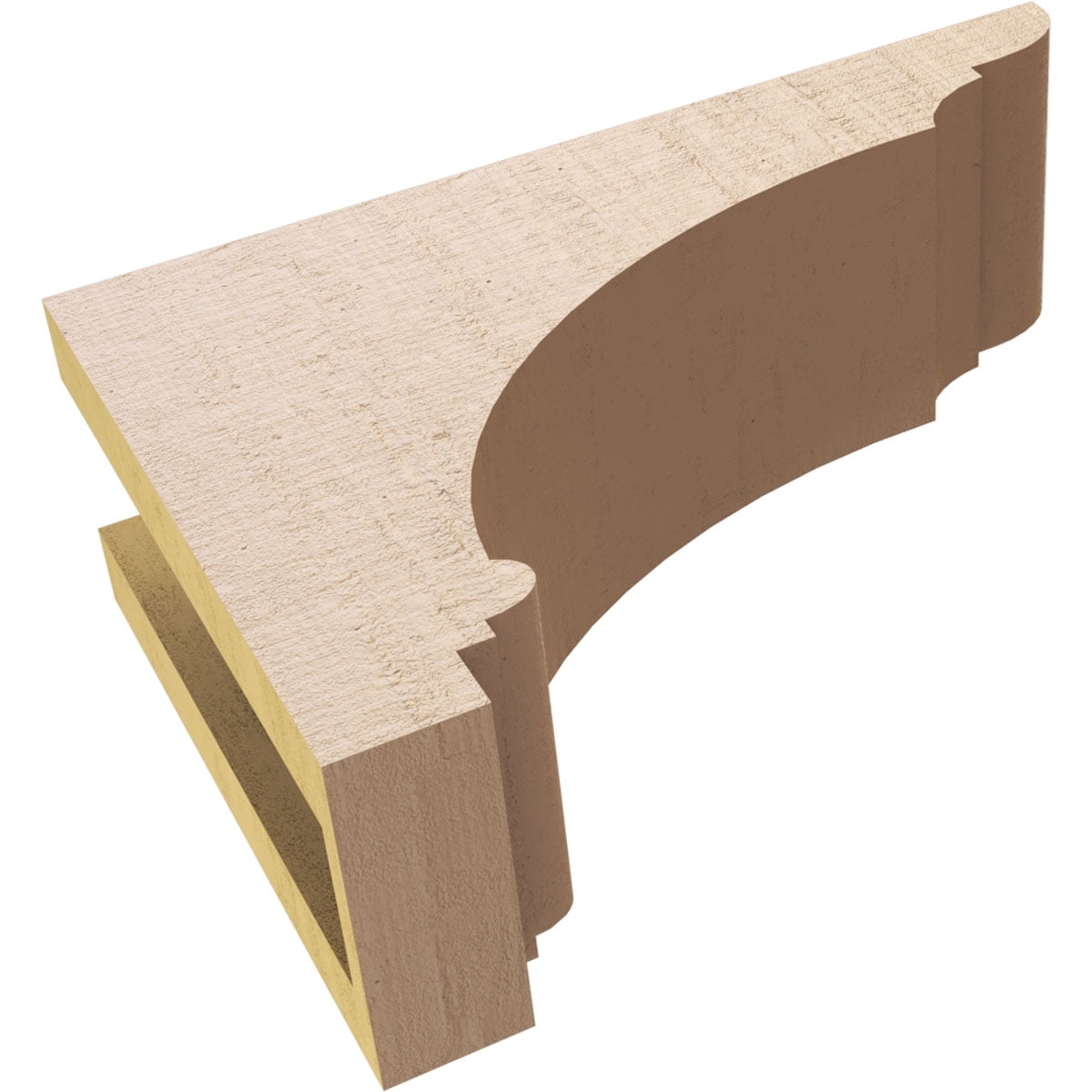 4"W x 12"D x 8"H Classic Hughes Rough Cedar Woodgrain TimberThane Corbel, Primed Tan