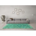 thumbnail image 3 of Ahgly Company Indoor Square Abstract Turquoise Blue Modern Area Rugs, 7' Square, 3 of 4