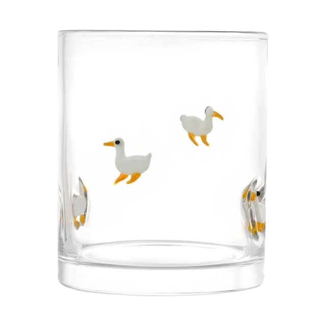 Clear Glass Cup 12 oz Easter Bunny Carrot Tulip Duckling Egg Design Spring Holiday Themed Drinkware