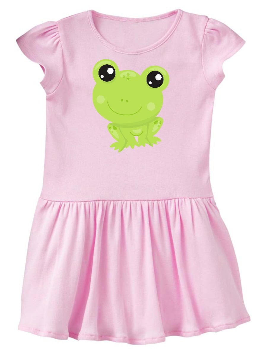INKtastic Cute Little Frog, Kawaii Frog, Green Frog Toddler Dress